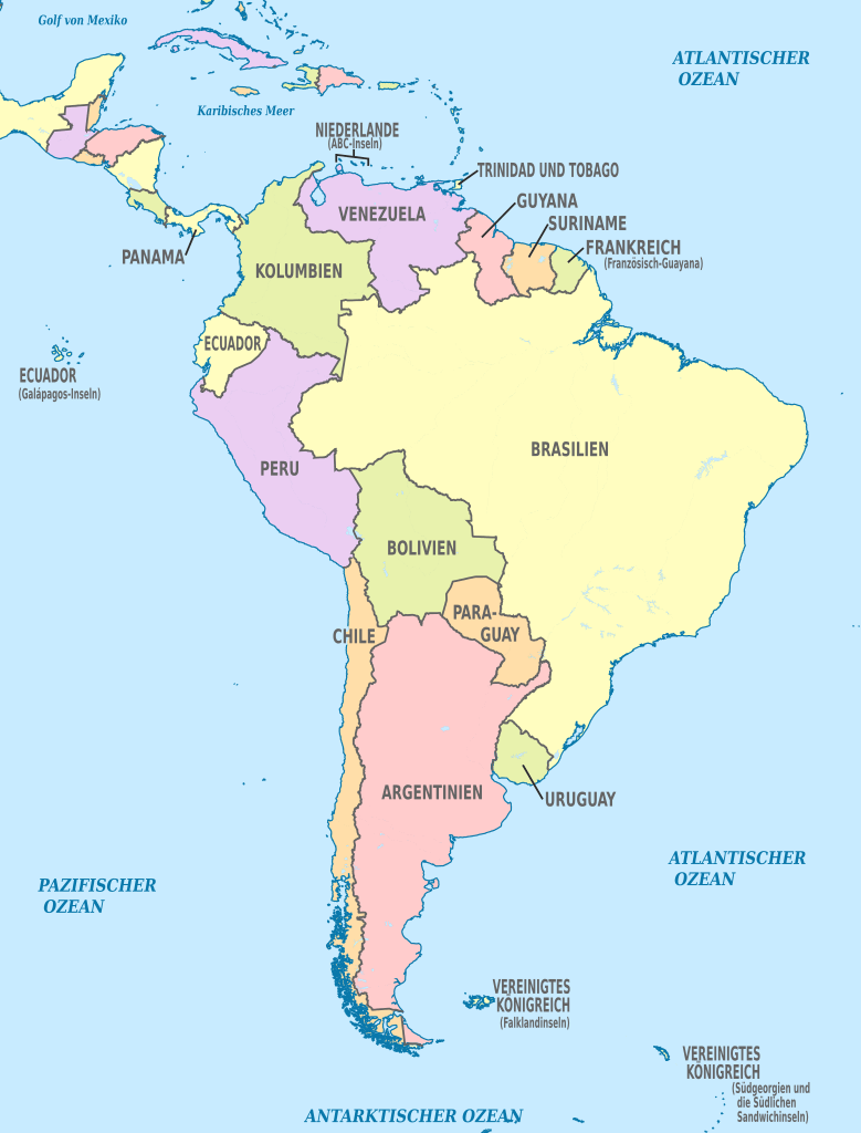 Politische Aufteilung von Südamerika